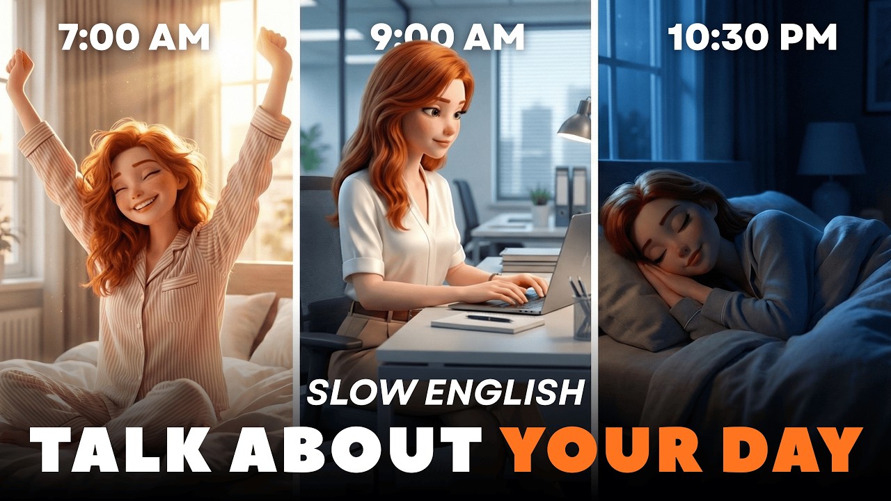 Talk About Your Day in English | Slow Daily Routine (A2) 🗣️