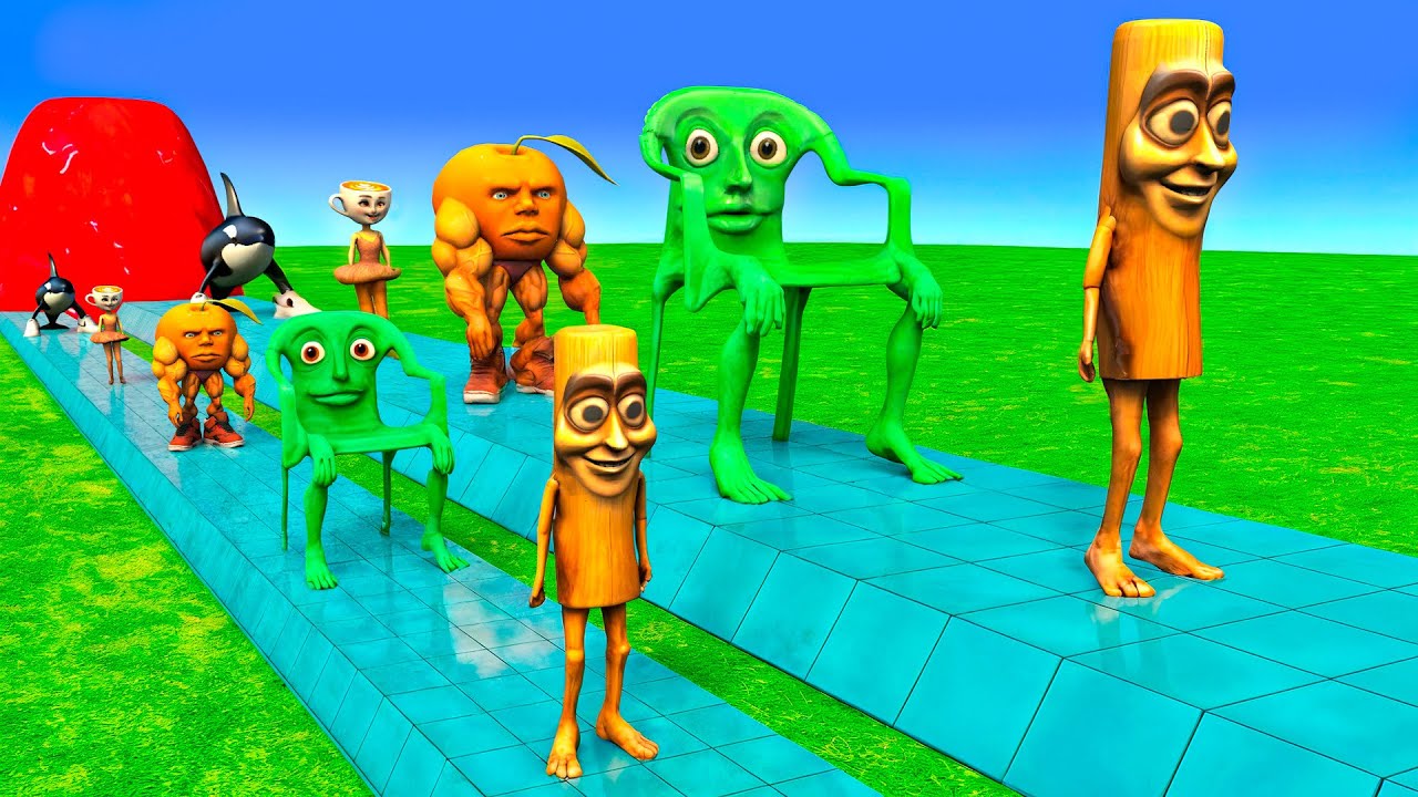 Long Slide Game With Cow Elephant Gorilla Hippopotamus Tiger 3d Animal Game Funny 3d Animals