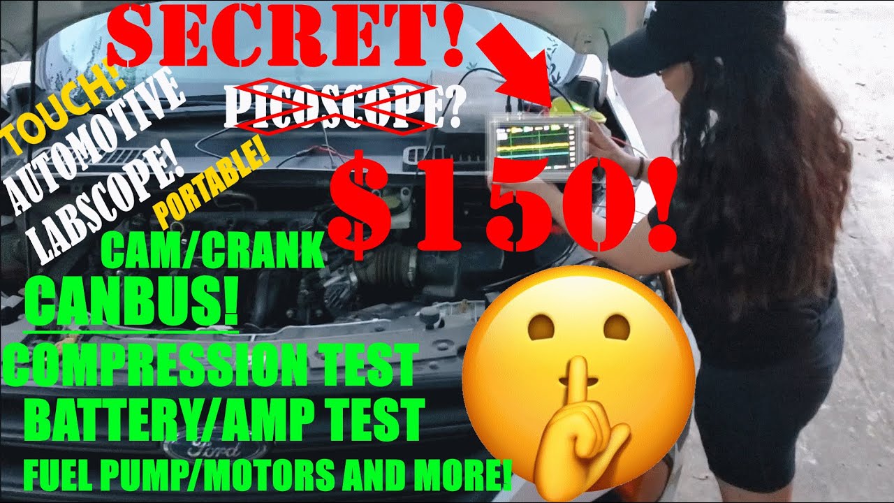Secret $150 portable Automotive Oscilloscope Labscope! Fast and simple! can bus, cam crank picoscope