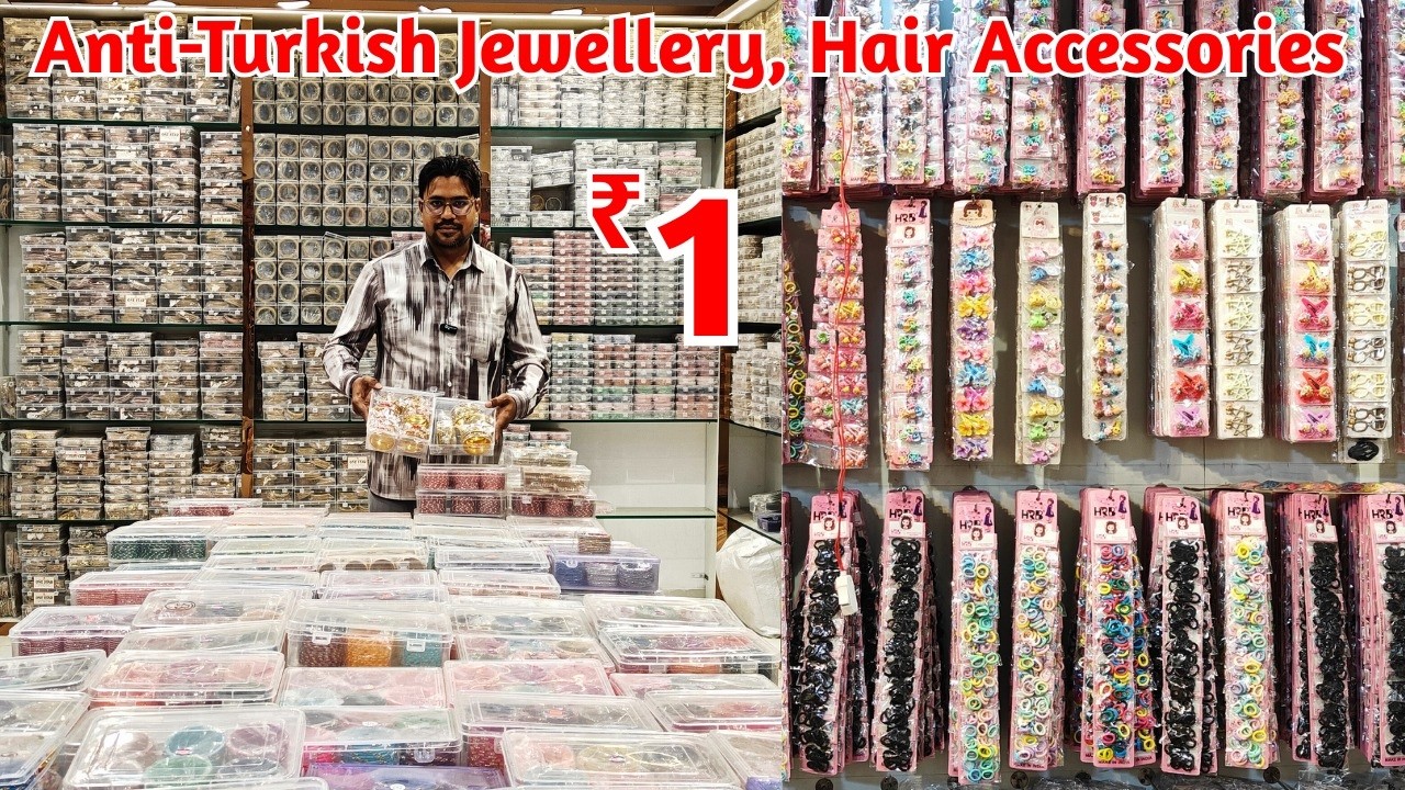 Hyderabad Wholesale Market ₹ 1 Ladies Hair Accessories, Anti-Turkish Jewellery Bangles Online Avl