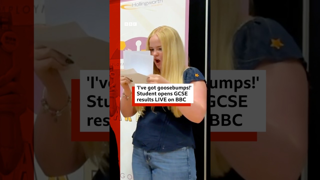 'Goosebumps' as GCSE student opens results live on the BBC. #BBCNews