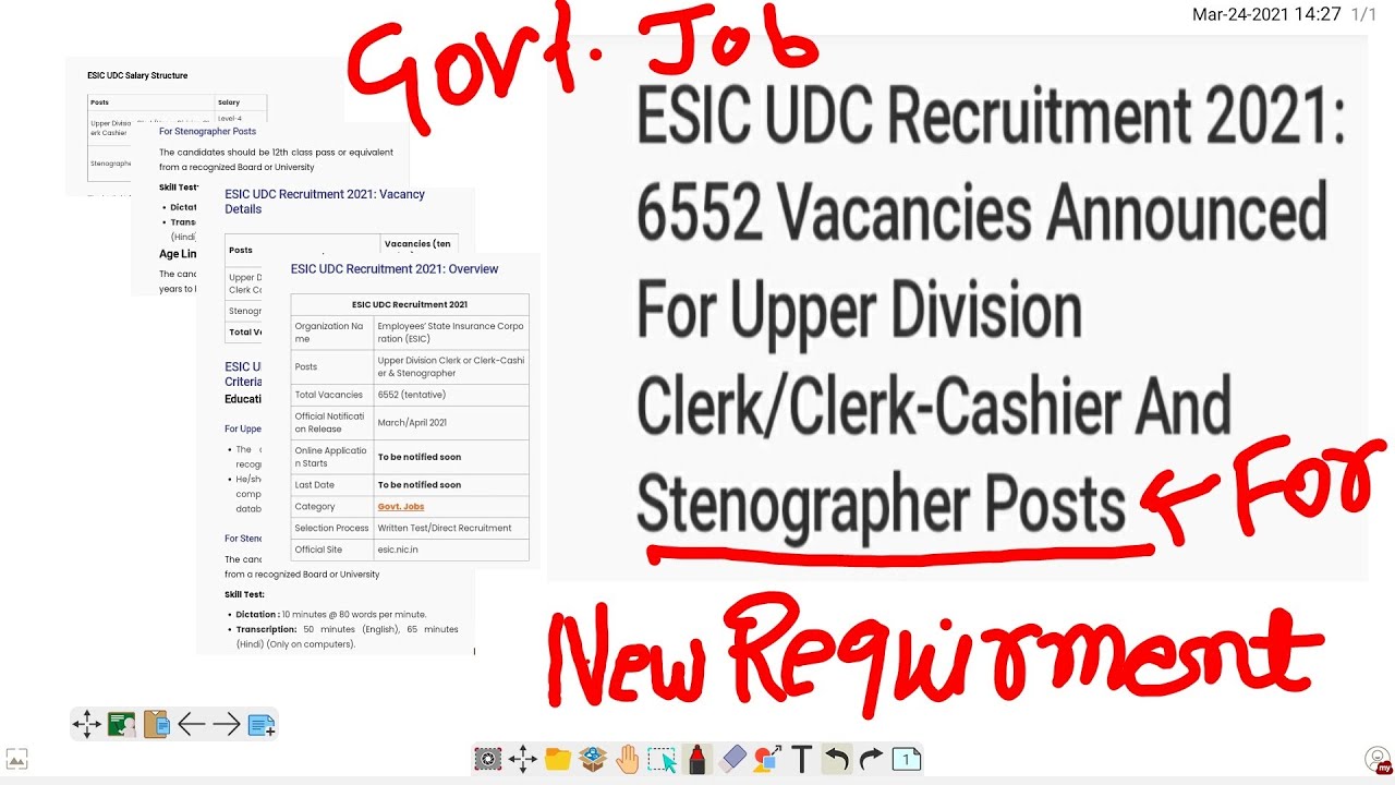 New requirment  for #stenographer  in ESIC 2021 | must see |