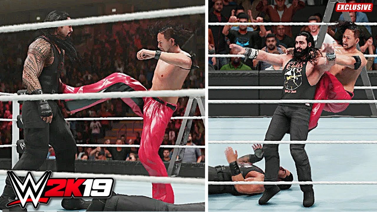 WWE 2K19 Exclusive - MITB LADDER Match! Roman Reigns vs Shinsuke Nakamura vs Elias - Triple Threat!