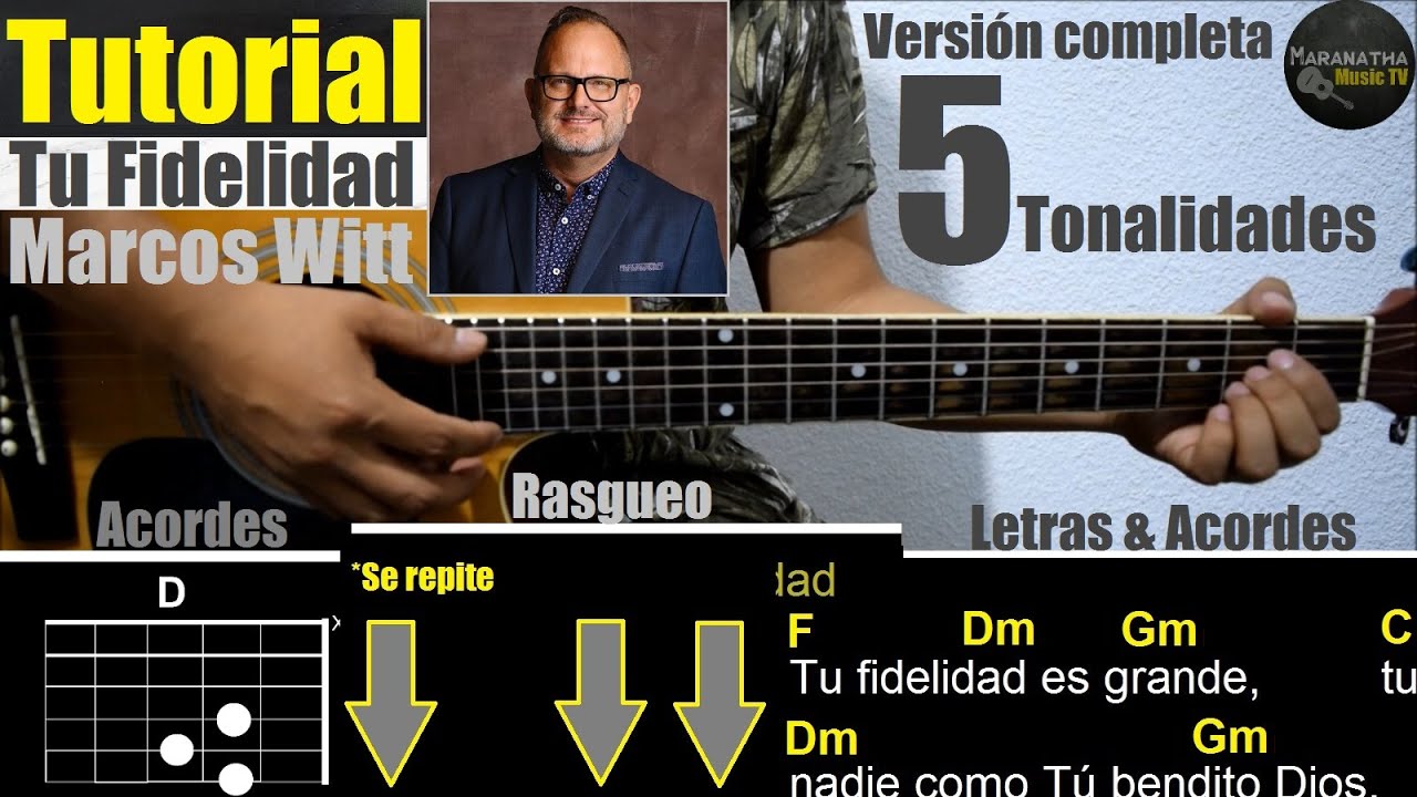 Tu Fidelidad - Marcos Witt || TUTORIAL GUITARRA | VERSIÓN COMPLETA | ACORDES | RASGUEO
