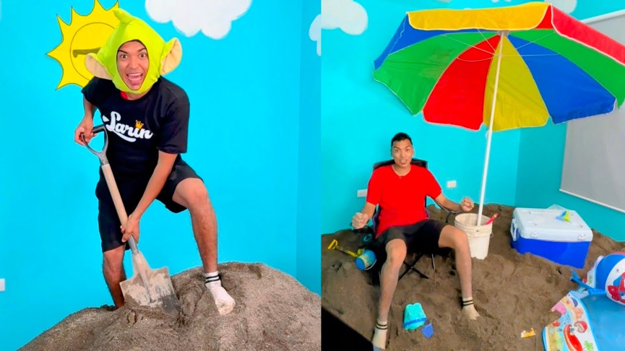 CONVERTI mi DORMITORIO en una PLAYA LOS TIKTOK DE ALFREDO LARIN 