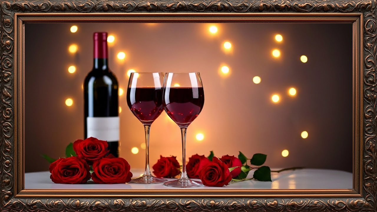 Valentine’s Day Vintage TV Frame 📺 Classic Retro Love Scenes for Cozy Romantic Decor