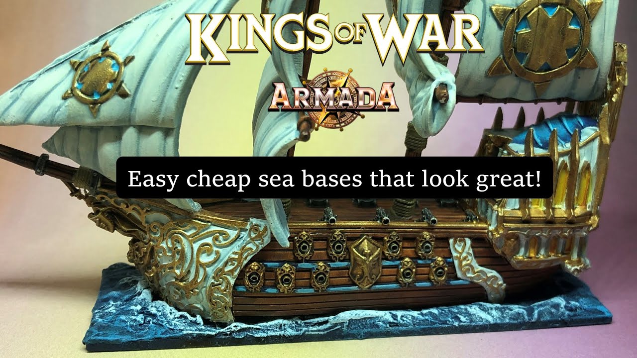 Kings of War Armada - easy and cheap ship bases!