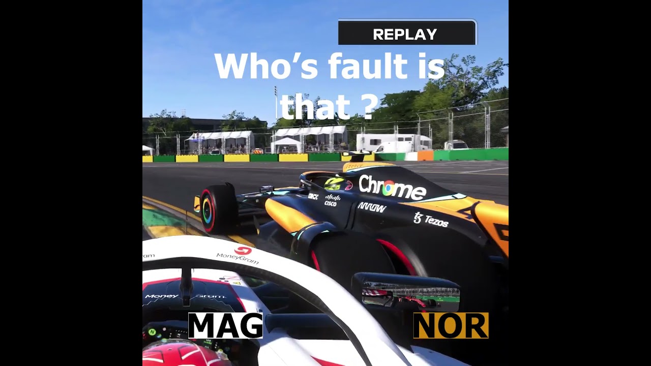 Small crash between Magnusson and Norris  AUS GP F1 Game