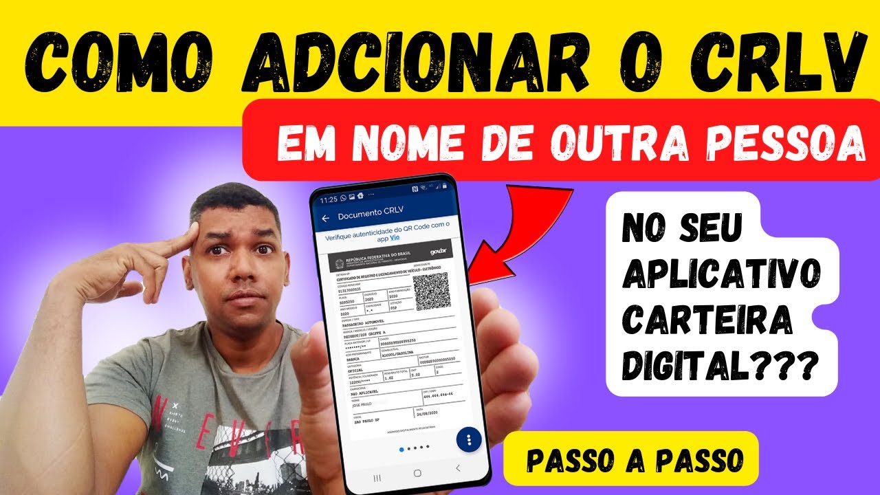 como adicionar o CRLV digital de outra pessoa no aplicativo carteira digital e compartilhar 2022