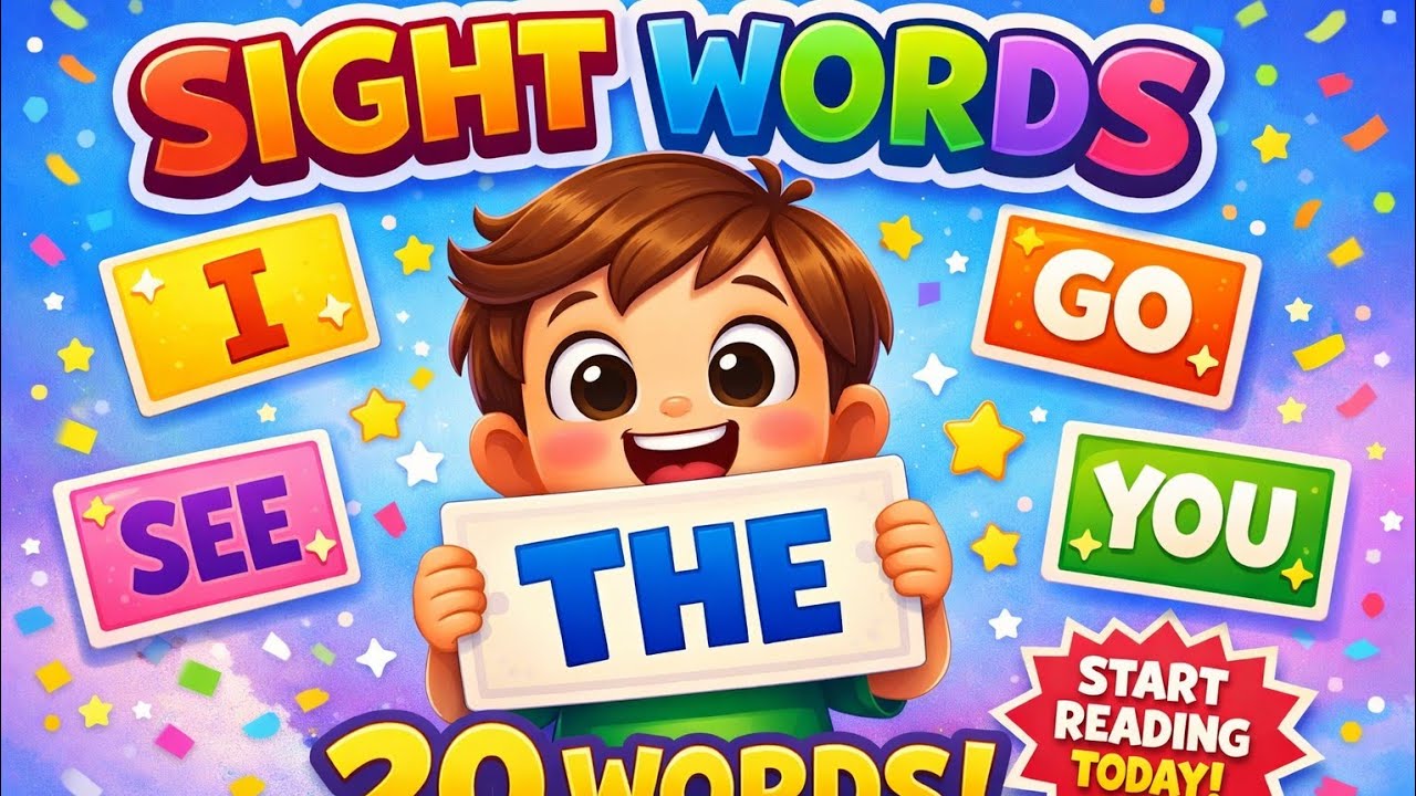 Sight Words Level 1 | Learn First 20 Sight Words for Kids | Fun Phonics & Reading Practice