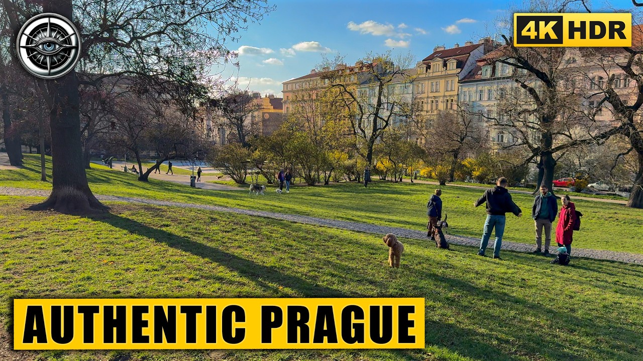 Wiosenny spacer 4K w Pradze: Dzielnica Vinohrady | Od Jiř&iacute;ho z Poděbrad do IP Pavlova