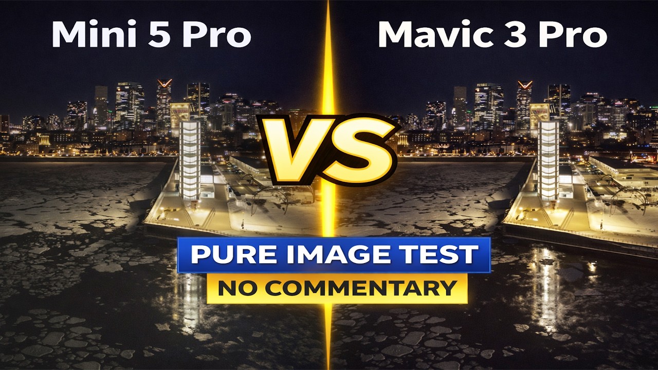 Mini 5 Pro vs Mavic 3 Pro at Night - Pure Image Comparison (No Commentary)