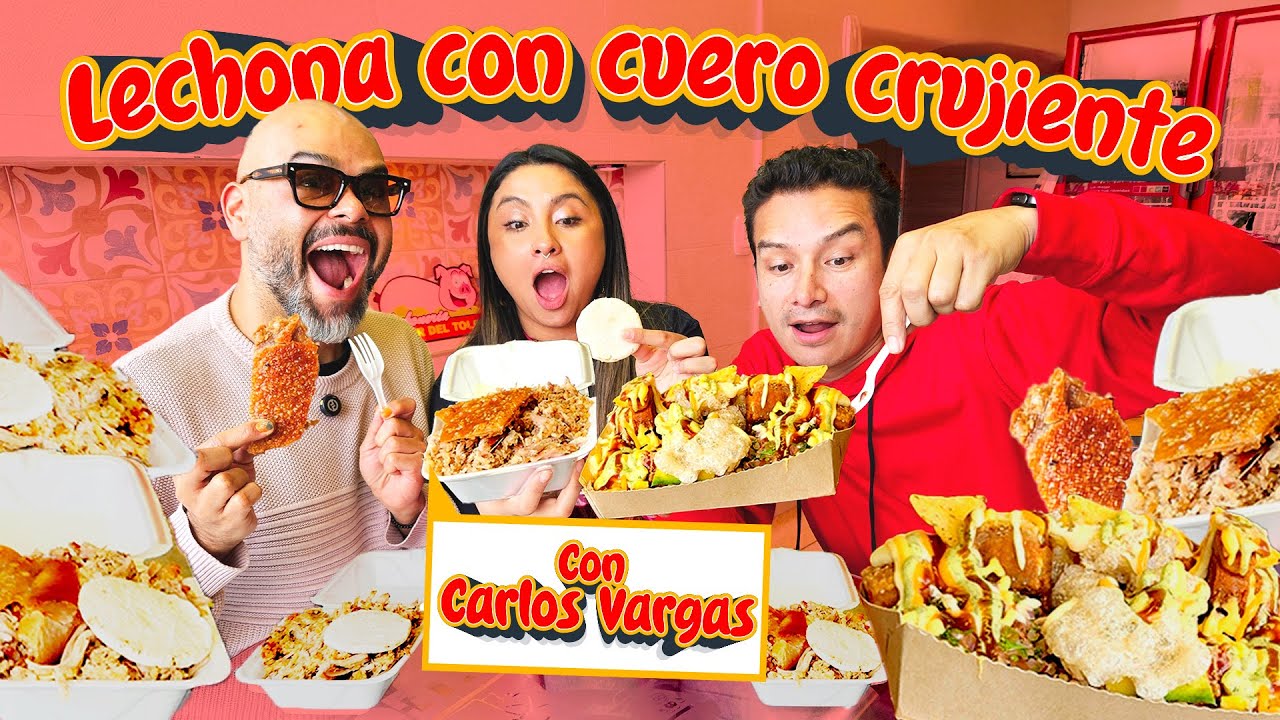 &iexcl;Nos comimos una lechona jugosa y crocante con Carlos Vargas!😋 | Los Insaciables