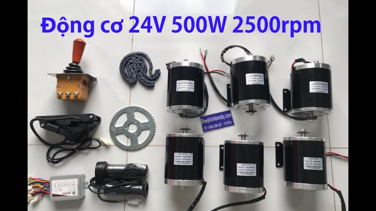 motor 24V 500W - động cơ 24V 500W chế xe điện