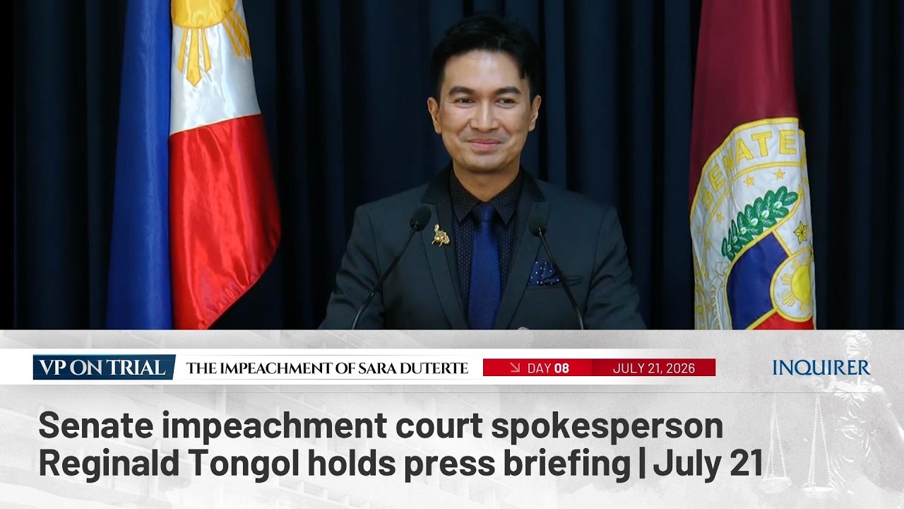 LIVE: Senate impeachment court spokesperson Reginald Tongol holds press briefing | July 21