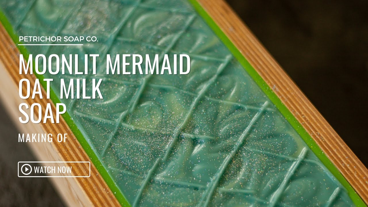 Moonlit Mermaid 🧜‍♀️🌙 Oat Milk Cold Process Soap Making - No Talking, Lo-Fi Music