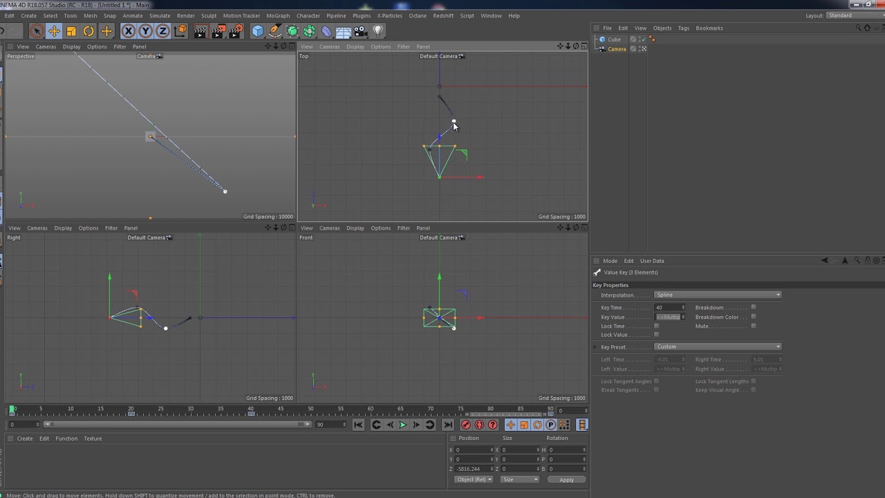 75. Про камеру Cinema 4D: База. Ключевая анимация
