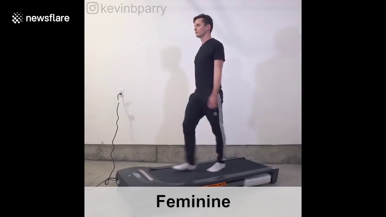 Man hilariously demonstrates 100 ways to walk on a treadmill