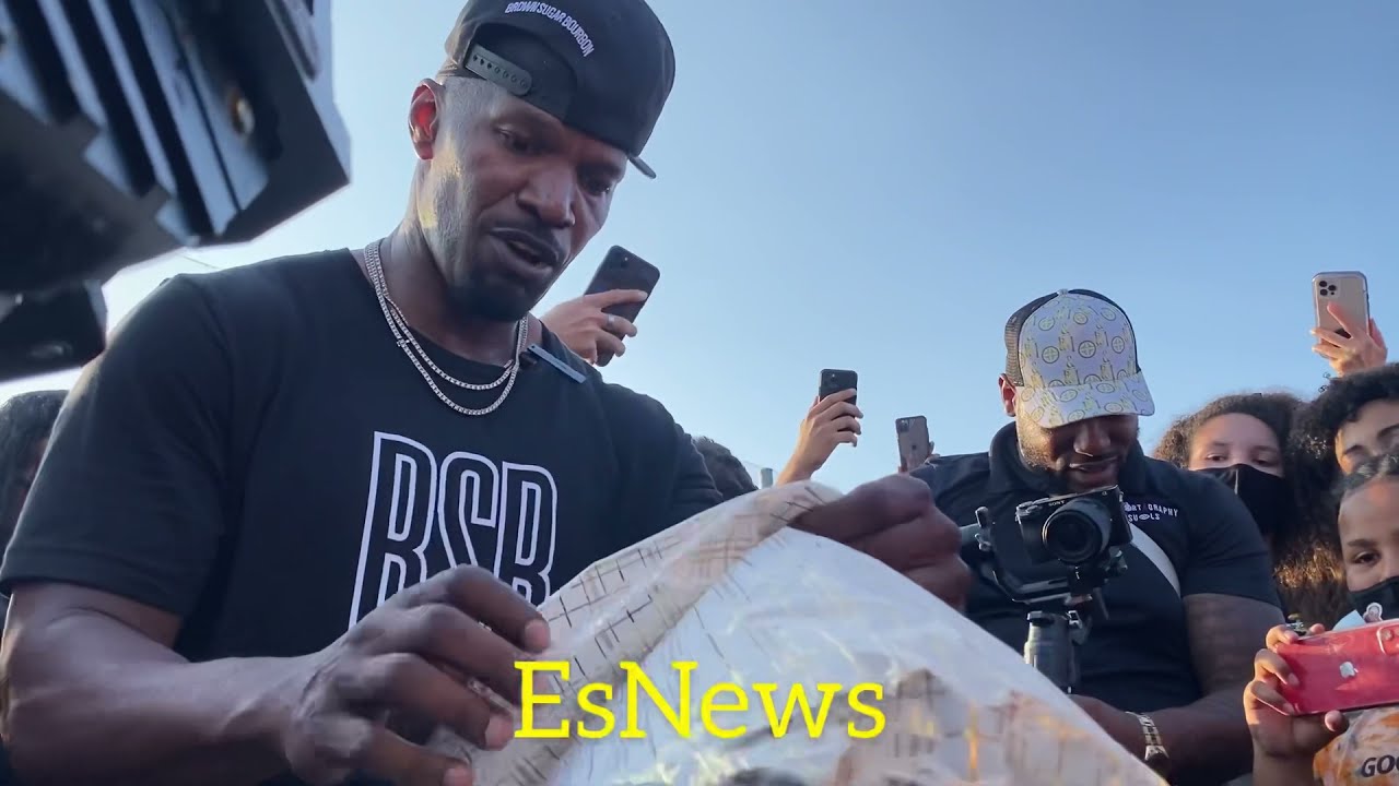Jamie Foxx Gets Awesome Gift From Isaac & Moore At Watson Charity Baseball Game - esnews boxing