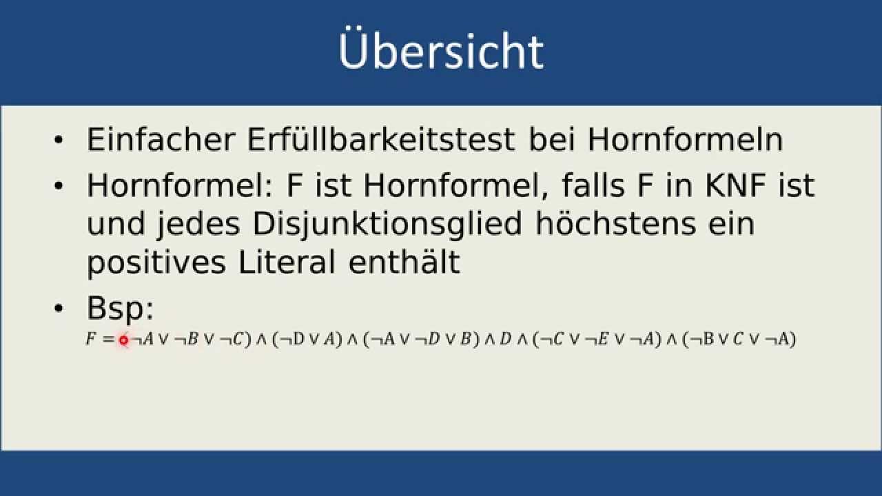 Markierungsalgorithmus für Hornformeln