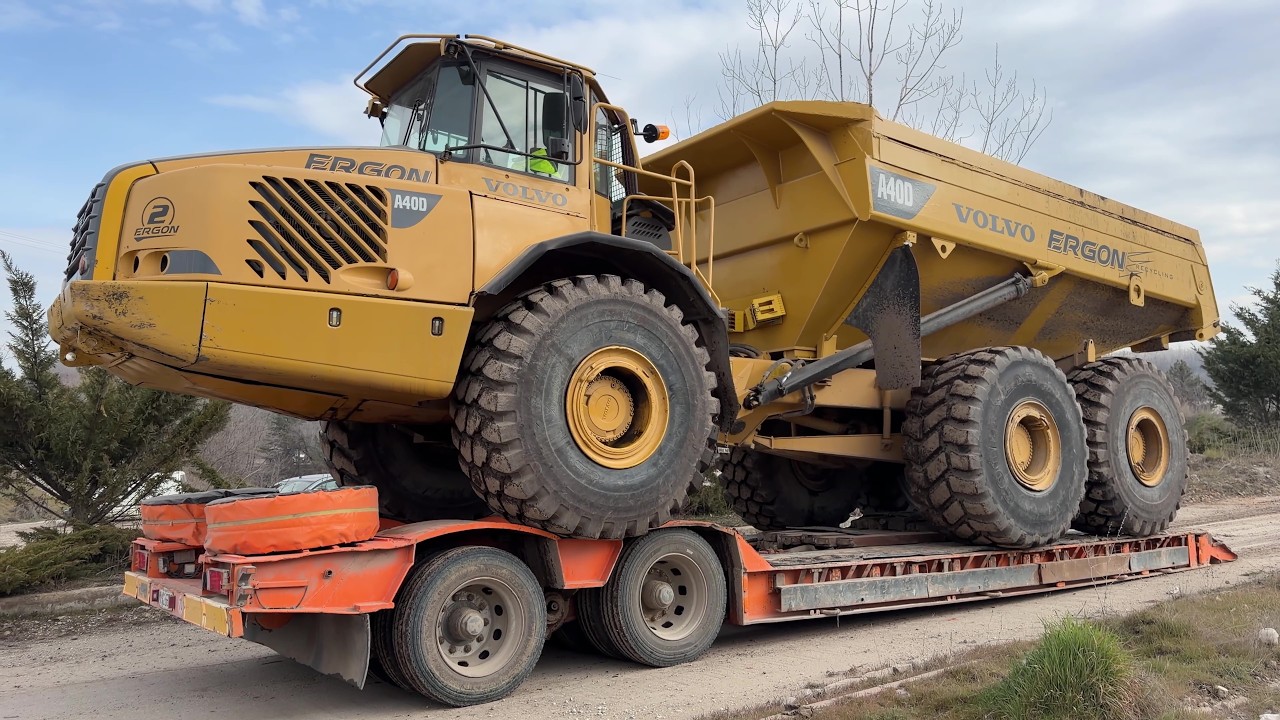 Transporting 4 Volvo A40D Articulated Trucks To The Next Project - Sotiriadis/Labrianidis Mining 4k