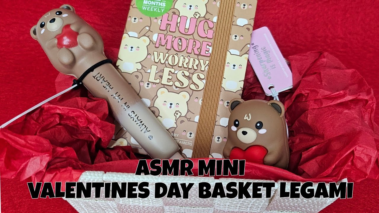 ASMR MINI VALENTINES DAY BASKET | MAKING A VALENTINE'S DAY FOR MY DAUGHTER |  CESTINO REGALO LEGAMI 