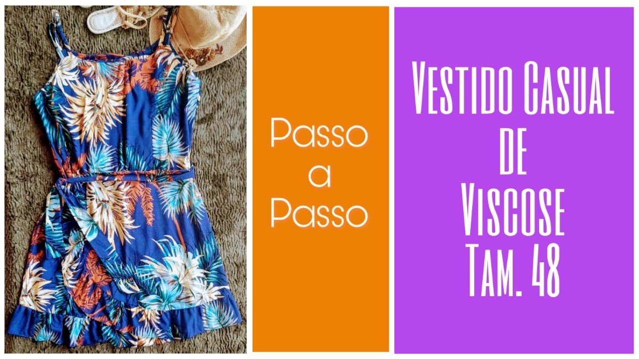 Vestido Casual de Viscose Tam. 48