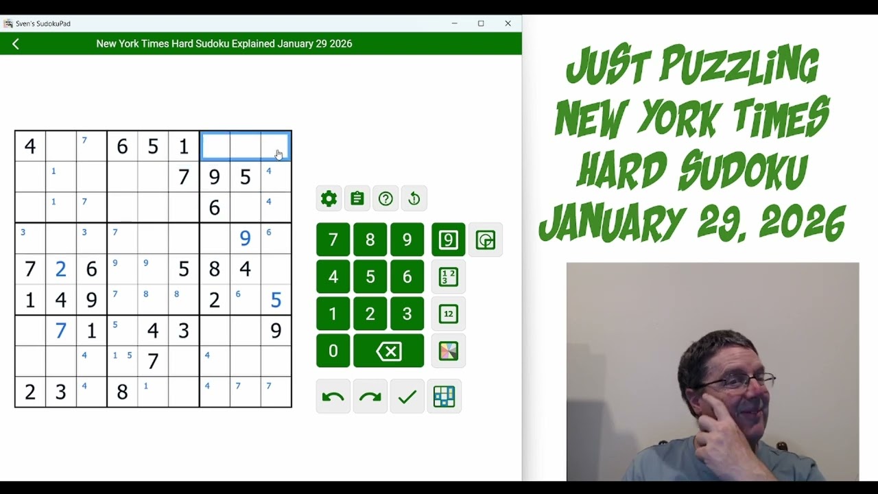 New York Times Hard Sudoku January 29 2026