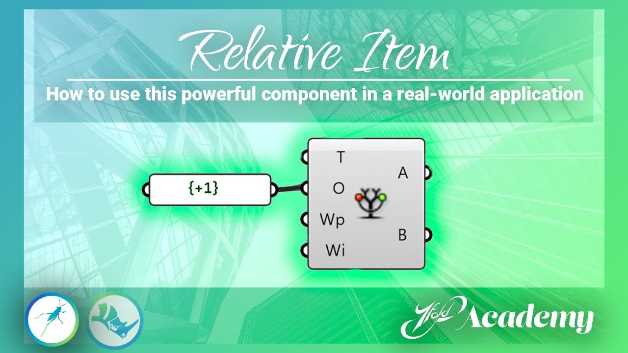 How to use the Relative Item Component in Grasshopper 3D | Quick Tip