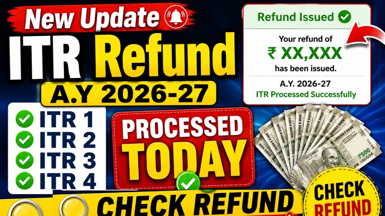 ITR Refund 2026 Update 🔥 ITR 1, ITR 2, ITR 3, ITR 4 Processed Today Refund Status Check Kaise Kare?