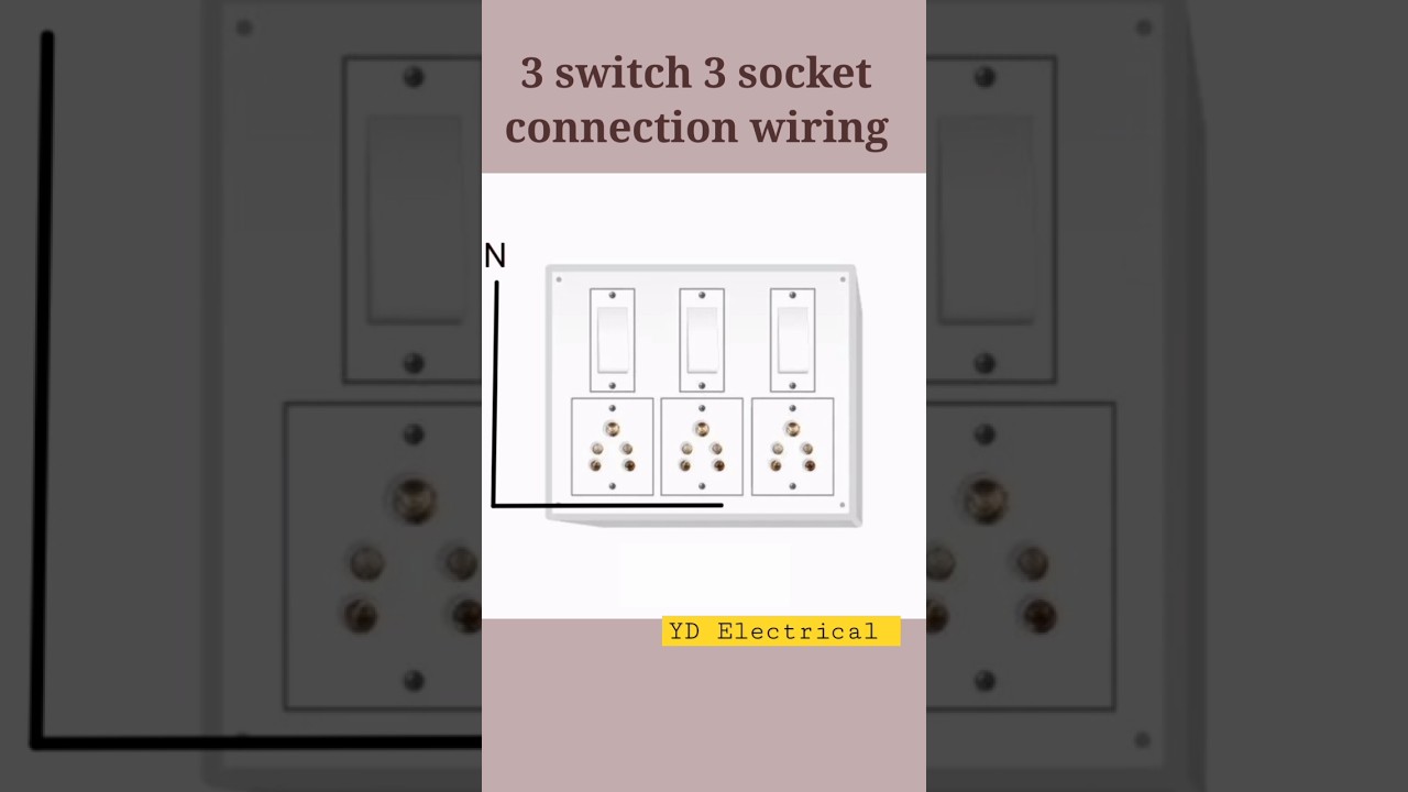 Switch Board Connection Wiring 3 Switch 3 Socket #electrical #wiring #boardwiring #shorts #trending