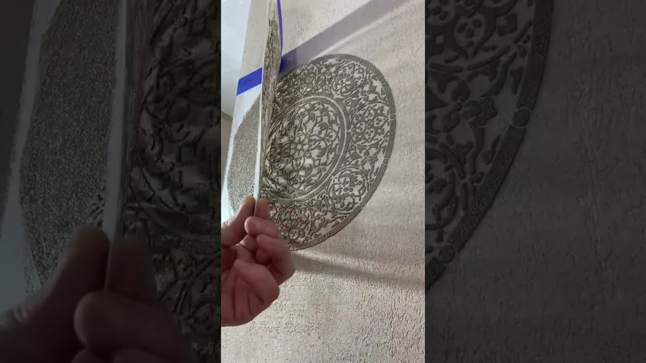 new stencil design || wall stencil design ideas #viral #art #wallpaintingdesigns #ytshorts