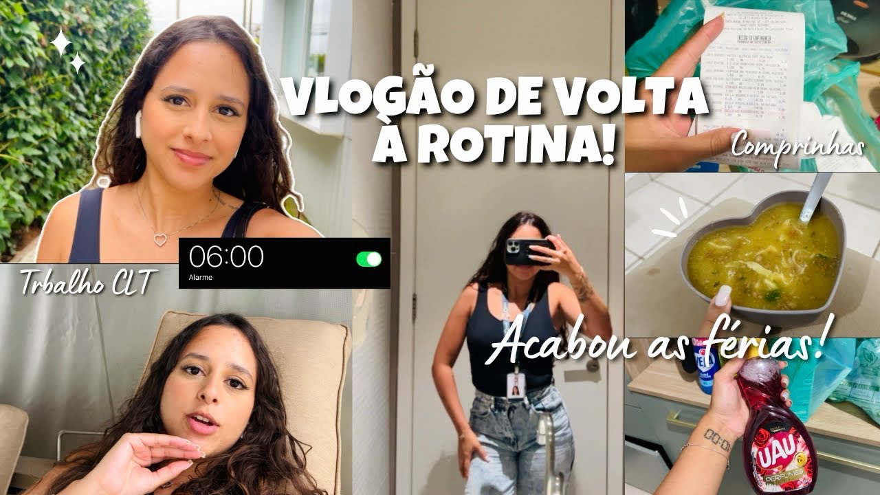 VLOGÃO DE VOLTA À ROTINA DEPOIS DAS FÉRIAS! Receita do caldo de mandioca|comprinhas|trabalho CLT...