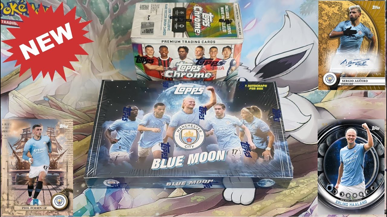 Canlı ! Topps Manchester City Blue Moon Hobby Box + Topps Chrome 2024/25 Value Box !