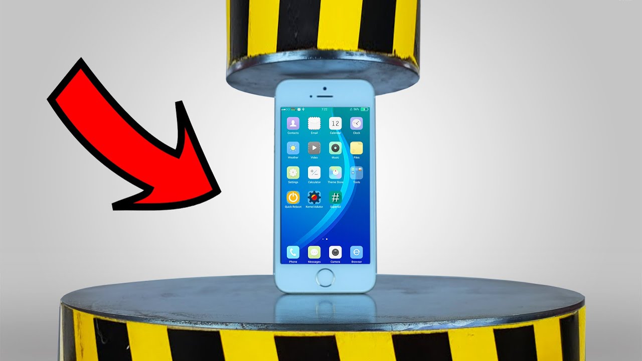 EXPERIMENT | iPhone VS 100TON HYDRAULIC PRESS
