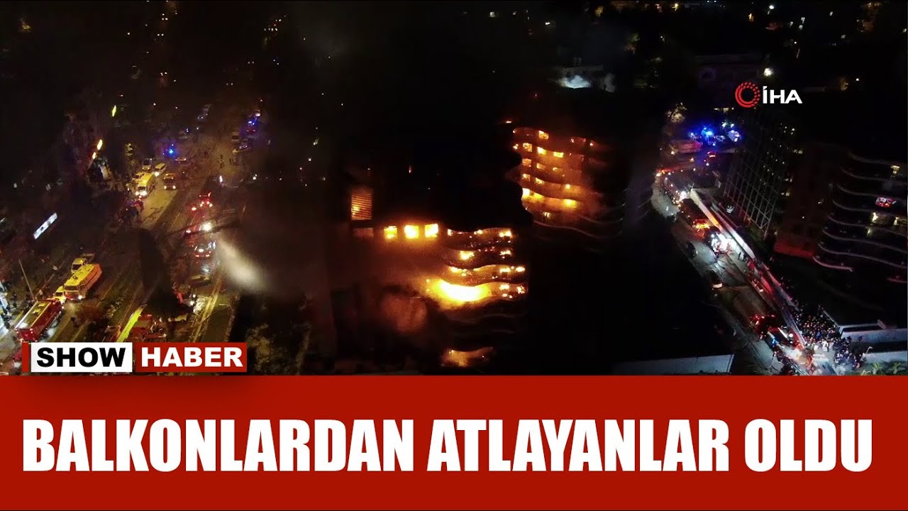 İzmir'de 8 katlı sitedeki yangının çıkış anı!