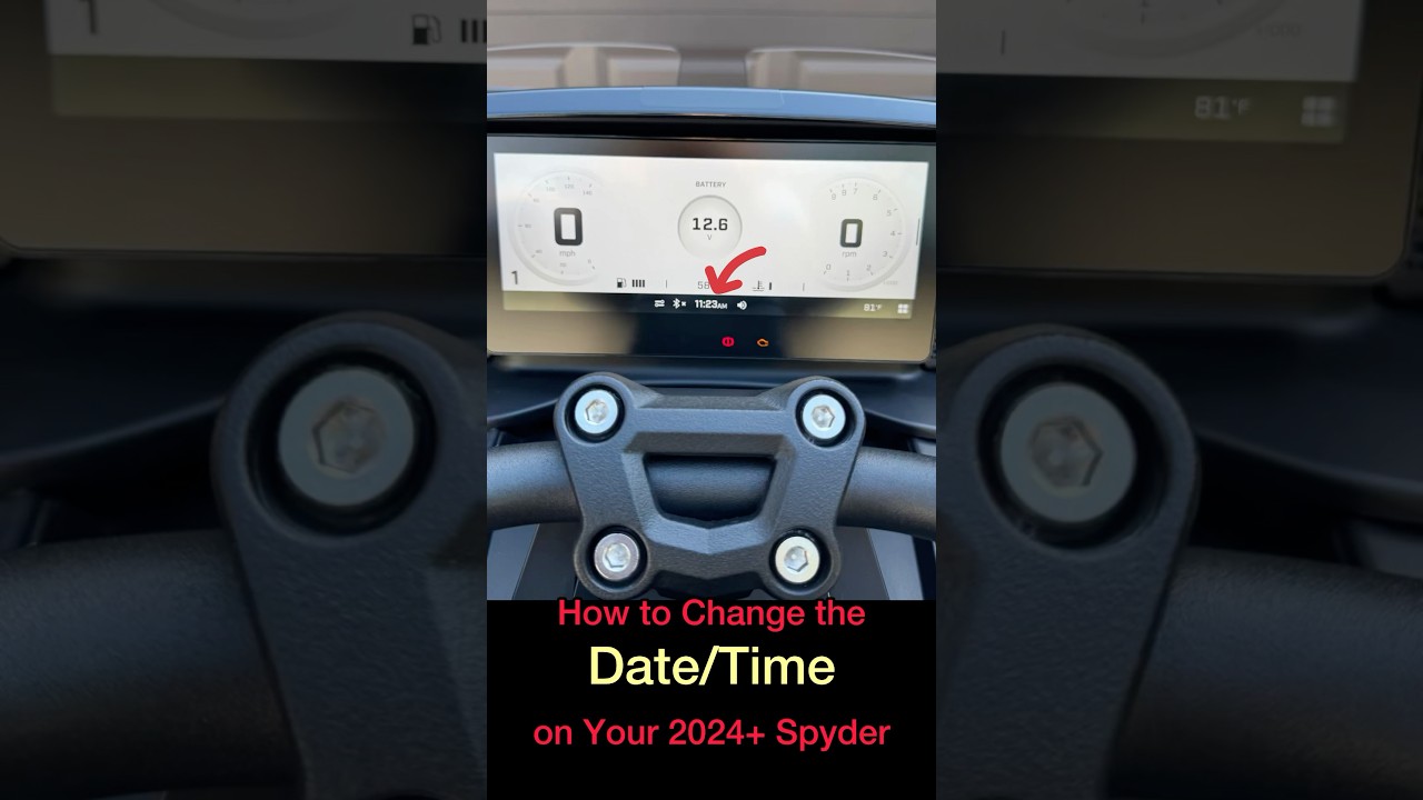 How to Change the Date/Time on a F3/RT Can-Am 2024+ Spyder and Canyon