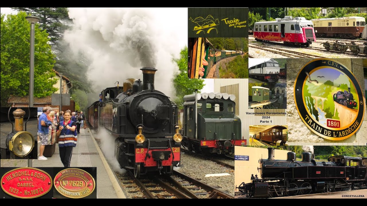 Trenes Vacaciones Ferroviarias🚂Museo Vasco🚂Train de l'Ardèche🚂Train des Pignes. Chemins de fer Part1