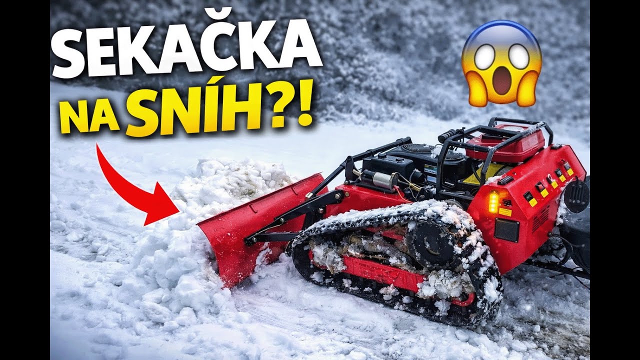 Svahová sekačka v zimním režimu ❄️ Jak zvládne sníh na příjezdovce ? ❄️ „SEKAČKA VS SNÍH“