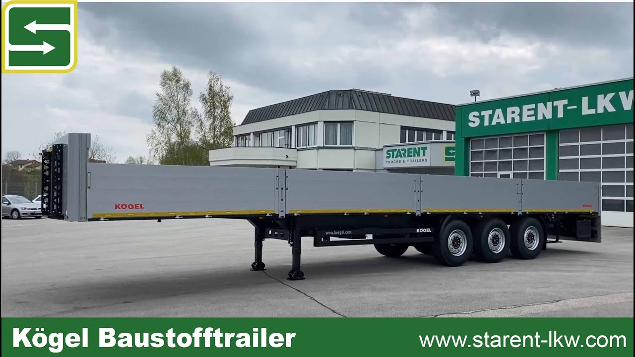 verkauft - Kögel Baustofftrailer 80 cm Bordwände, SAF, Neufahrzeug, TR22047, www.starent-lkw.com