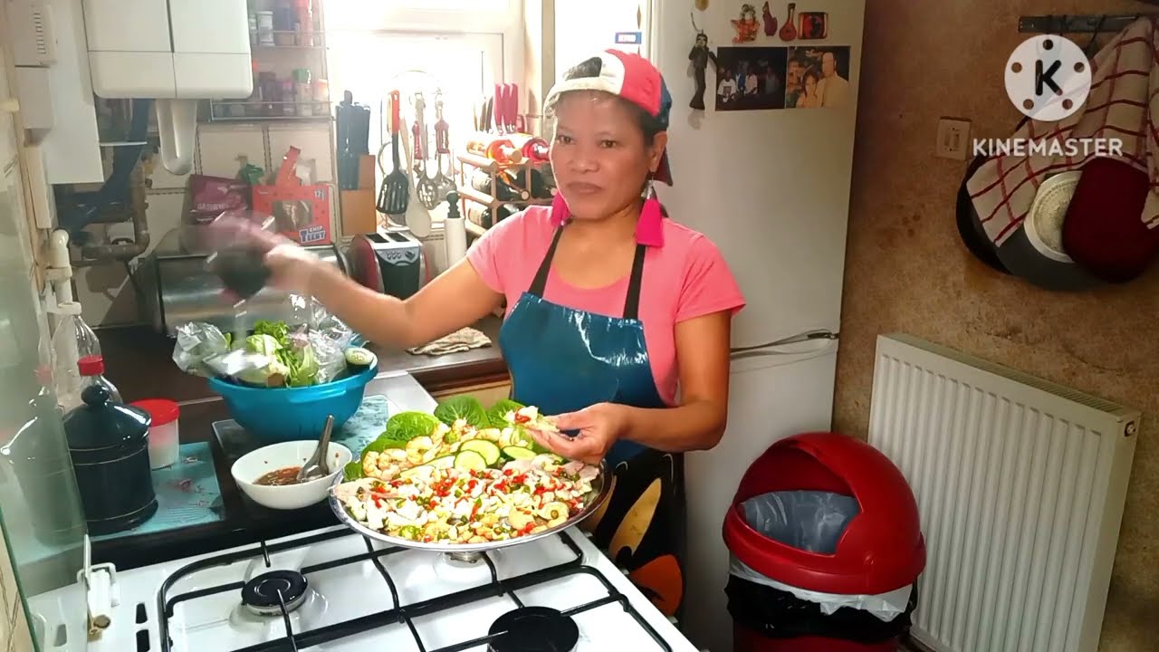#หมูกุ้งมะนาว# Thai spicy lime 🍋‍🟩 pork salad easy again 🍾🍷👍💞###