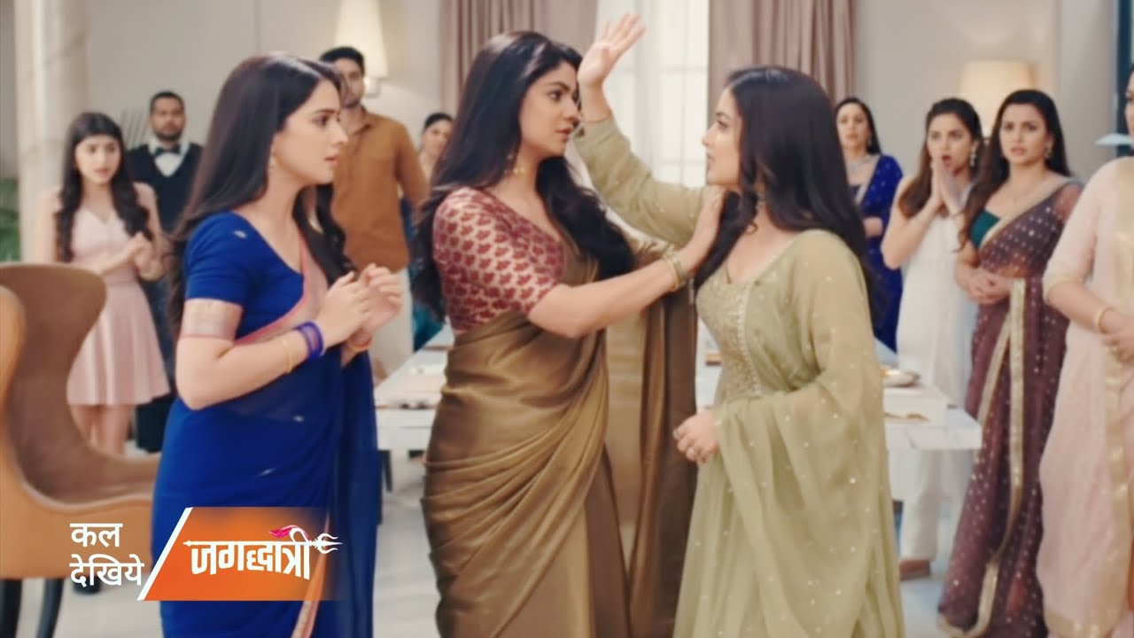 Jagaddhatri||21 Jan||Today Episode||Maya Pakadegi Purvi Ka Hath Jagaddhatri Ko Thappad Marte Huye