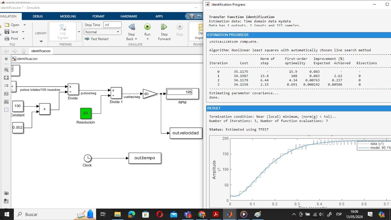 función de transferencia con #arduino y #simulink con la herramienta #ident de Matlab