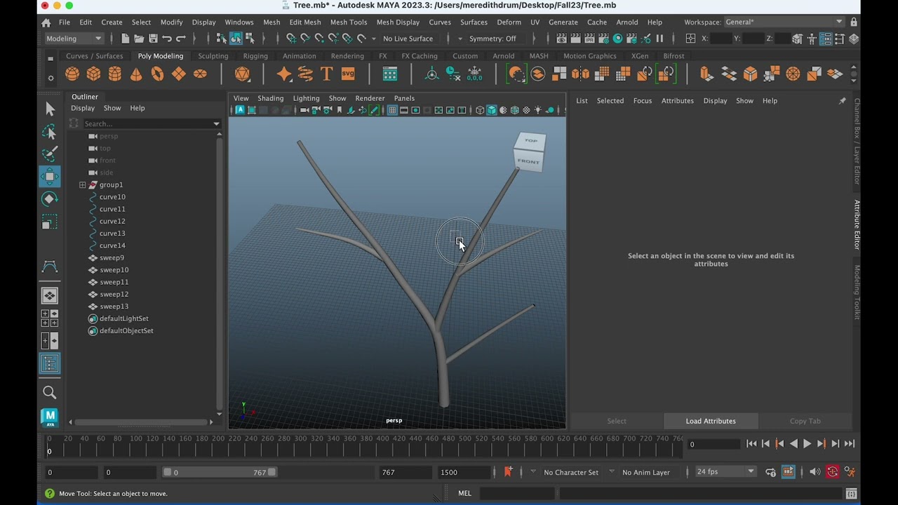 Maya Tutorial Tree with Mesh Sweep