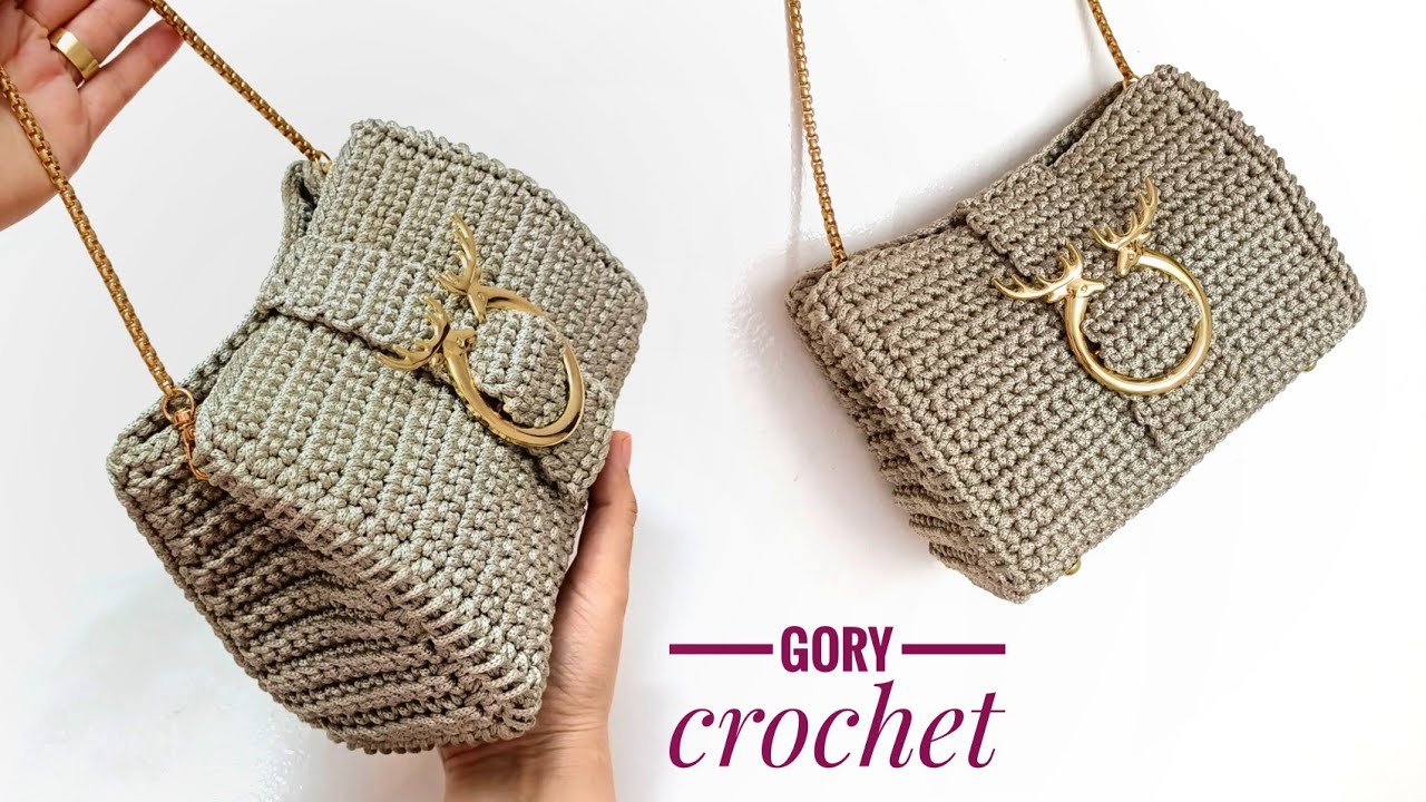 شنطه كروشيه موديل سهل وبسيط Crochet bag/Bolso de crochet/Bolsa de crochê/Tas rajutan