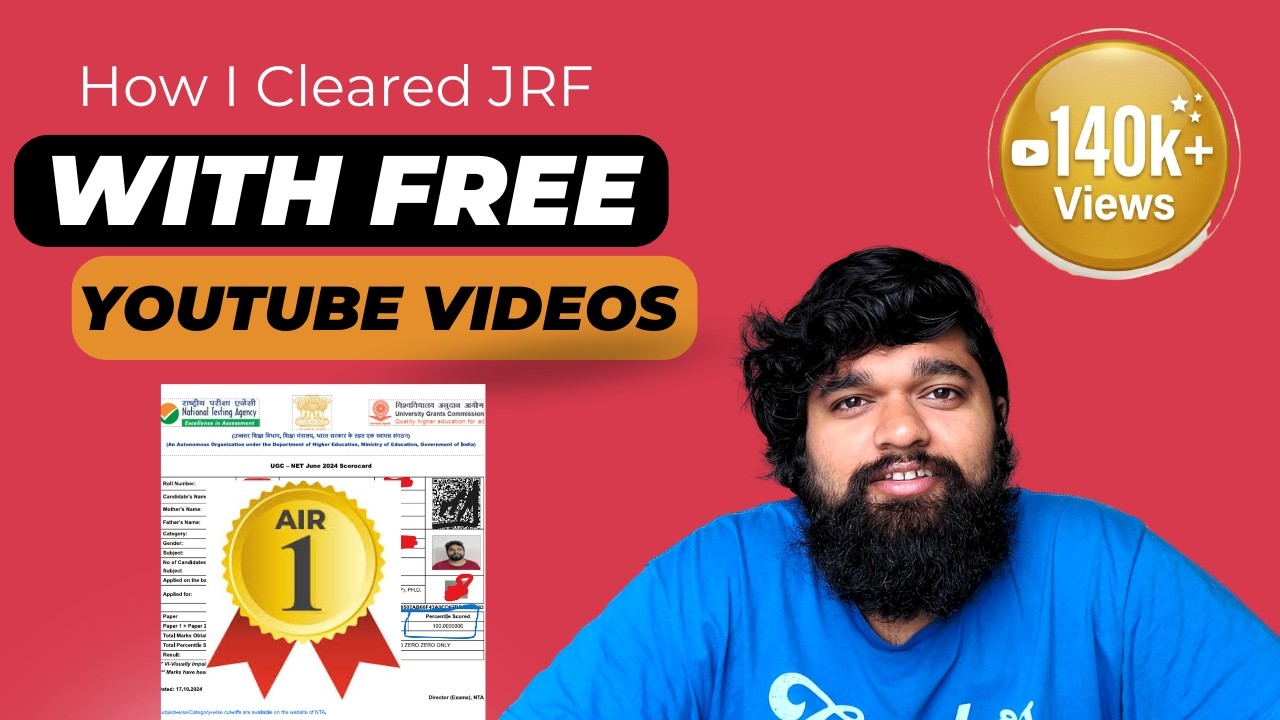 How I Got AIR 1 in UGC NET JRF with FREE Youtube Videos | Last 15 Days Tips and Tricks@KumarBharat