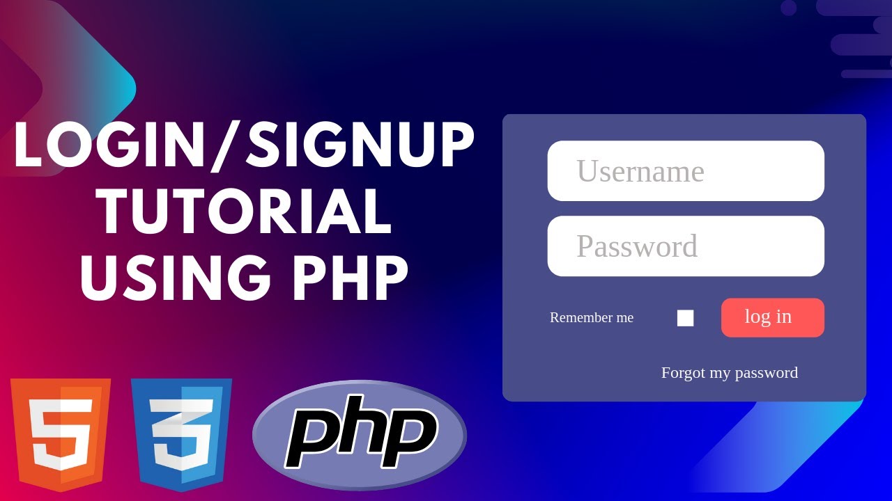 Login & signup form tutorial with PHP | Html, css also