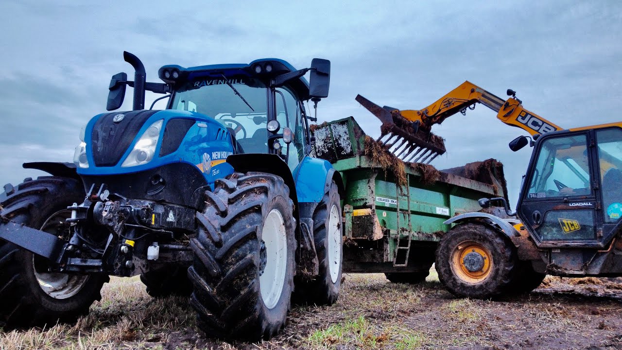 New Holland T6 180 & Bunning Lowlander MK. 4 ~ Kenny Christie Muck Spreading