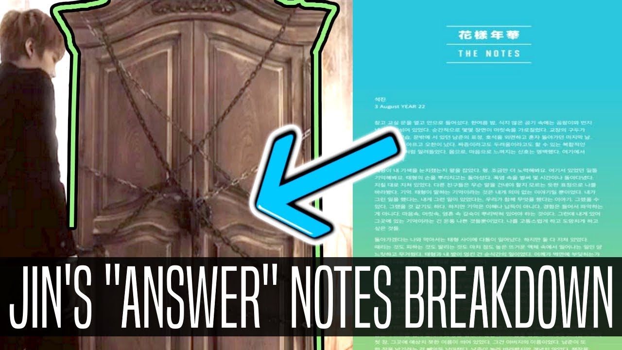 BTS | JIN'S NOTE BREAKDOWN & THEORIES