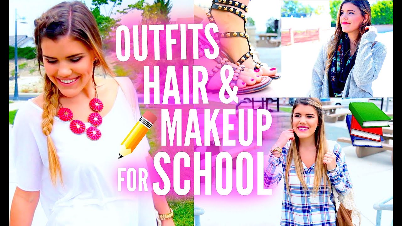 Back To School Outfits, Hair, & Makeup!